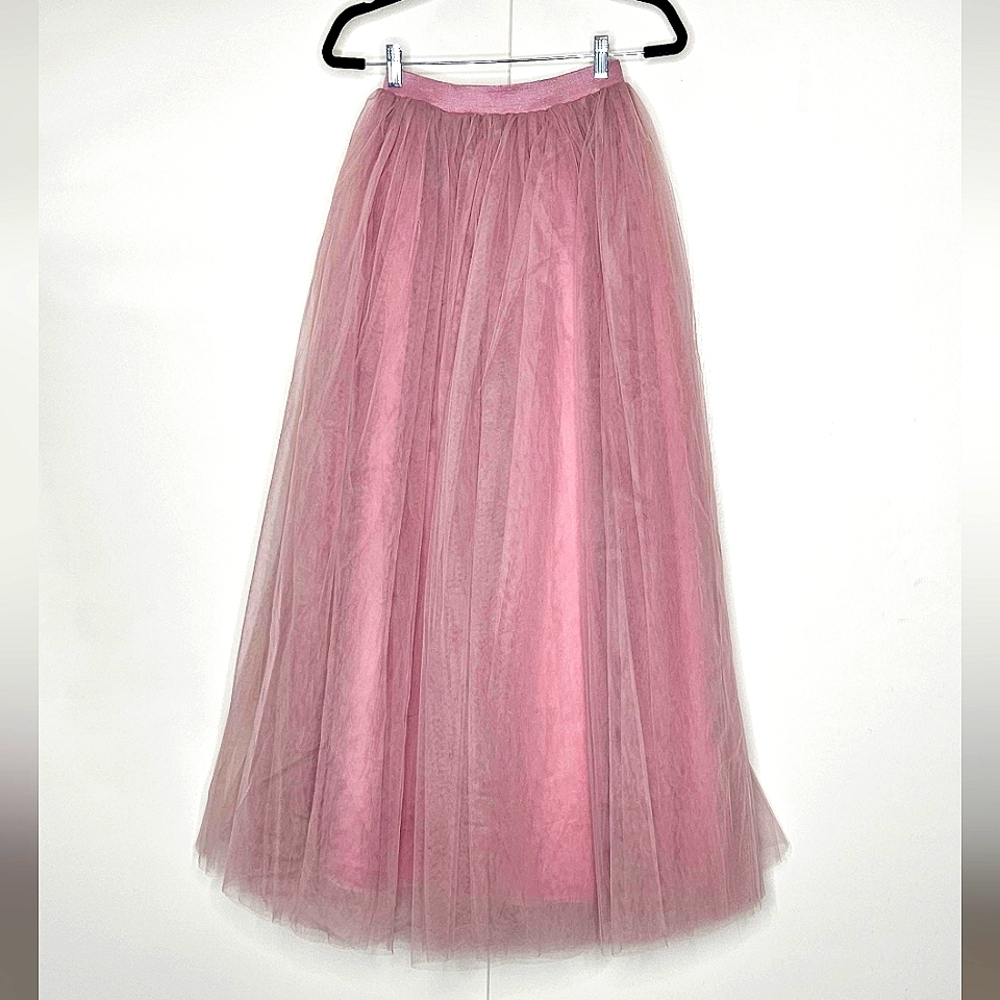 Dusty Pink Tule A-Line Skirt SZ M
